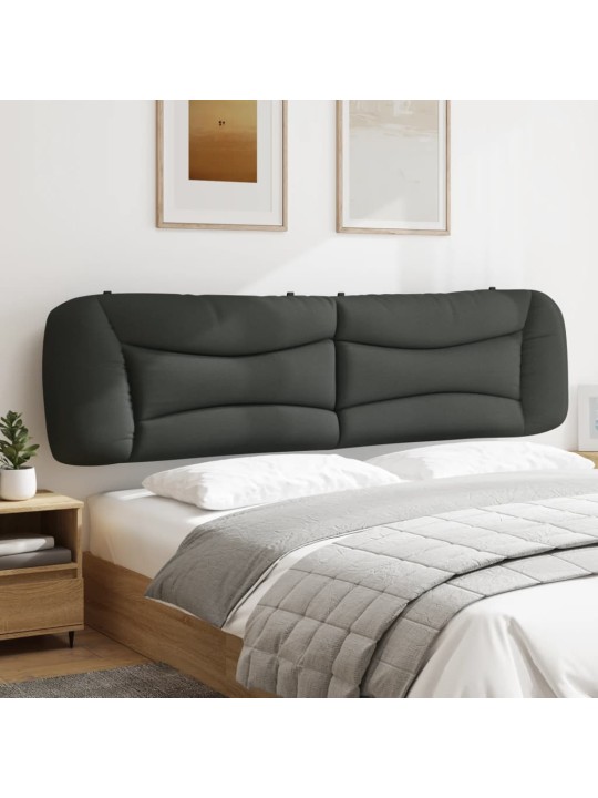 Polštář na čelo postele tmavě šedý 200 cm textil
