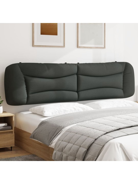 Polštář na čelo postele tmavě šedý 200 cm textil