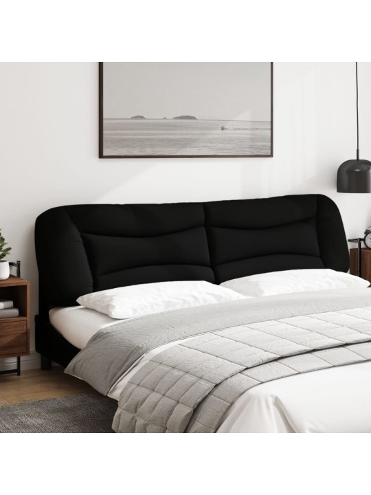 Polštář na čelo postele černý 200 cm textil