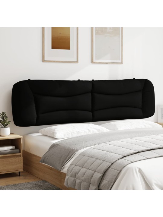 Polštář na čelo postele černý 200 cm textil
