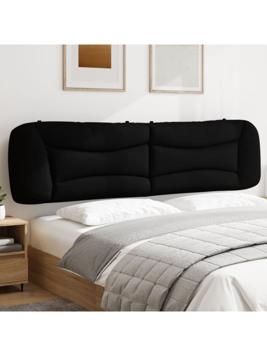 Polštář na čelo postele černý 200 cm textil