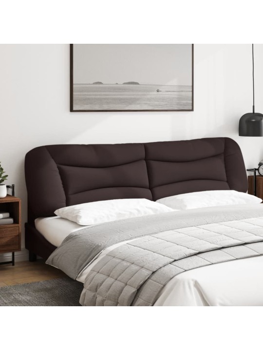 Polštář na čelo postele tmavě hnědý 200 cm textil