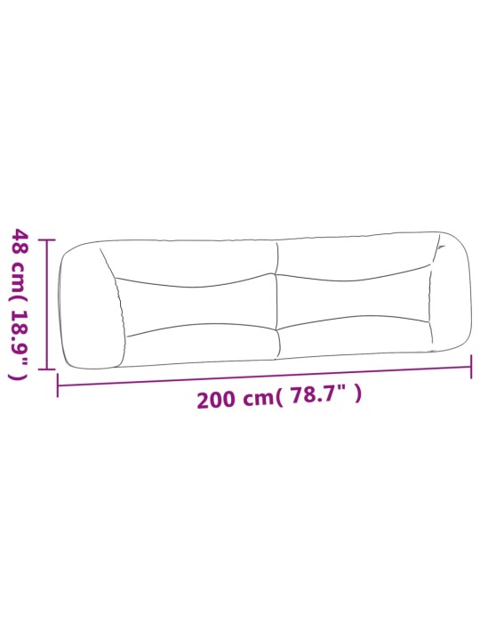 Polštář na čelo postele taupe 200 cm textil