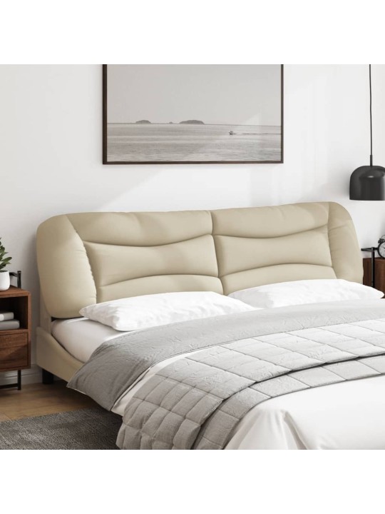 Polštář na čelo postele krémový 200 cm textil