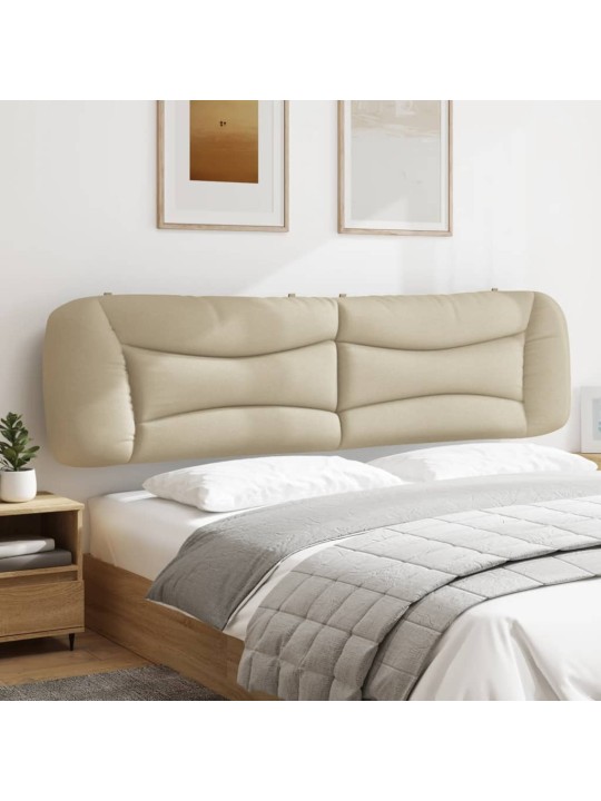 Polštář na čelo postele krémový 200 cm textil