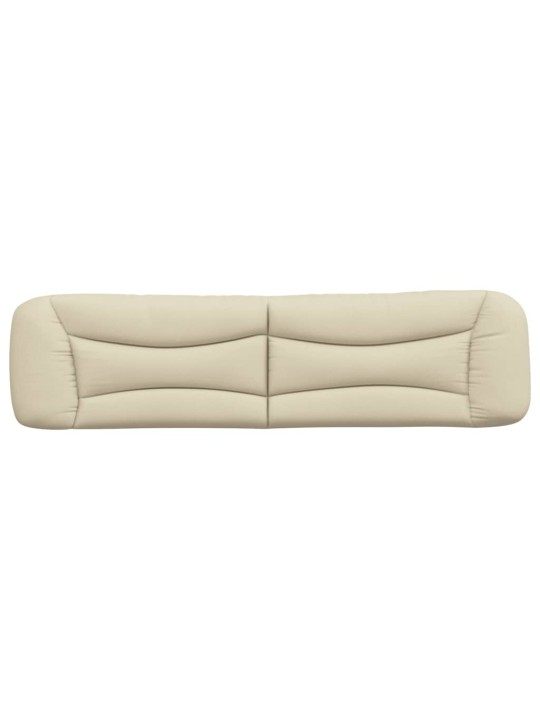 Polštář na čelo postele krémový 200 cm textil