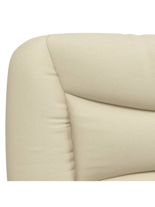 Polštář na čelo postele krémový 200 cm textil
