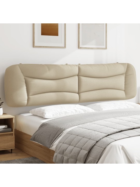 Polštář na čelo postele krémový 200 cm textil
