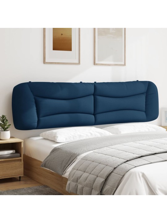 Polštář na čelo postele modrý 200 cm textil