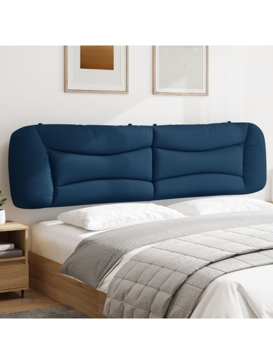 Polštář na čelo postele modrý 200 cm textil