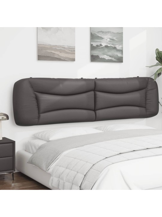 Polštář na čelo postele šedý 200 cm umělá kůže