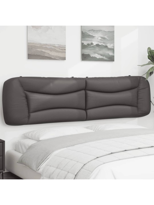 Polštář na čelo postele šedý 200 cm umělá kůže