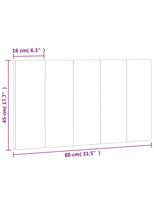 Polštář na čelo postele růžový 80 cm samet