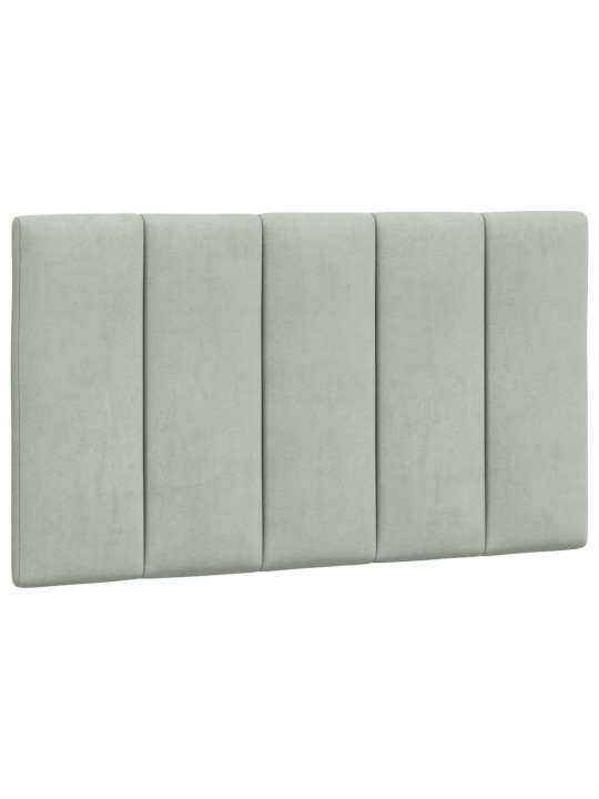 Polštář na čelo postele světle šedý 90 cm samet