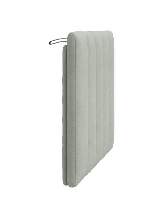 Polštář na čelo postele světle šedý 90 cm samet