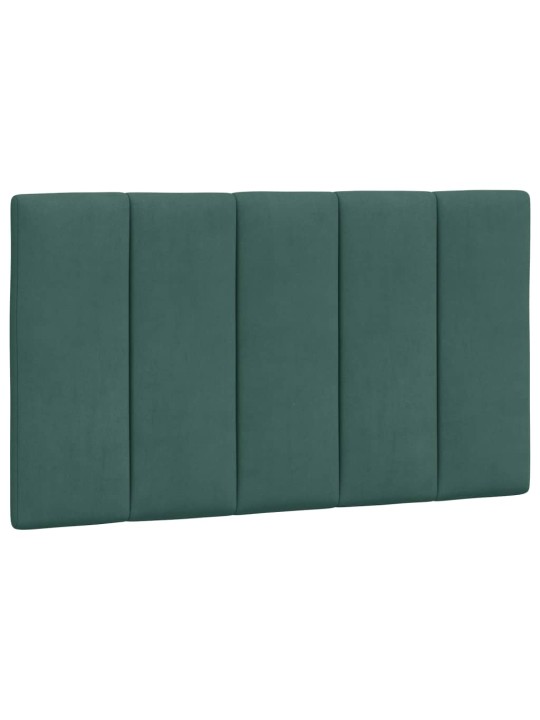 Polštář na čelo postele tmavě zelený 90 cm samet