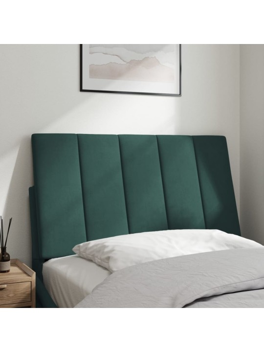 Polštář na čelo postele tmavě zelený 90 cm samet