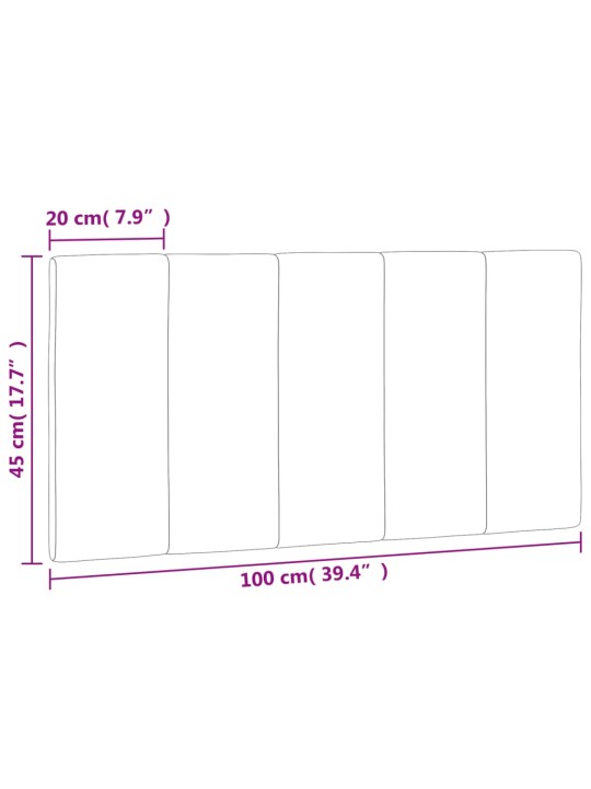 Polštář na čelo postele černý 100 cm samet