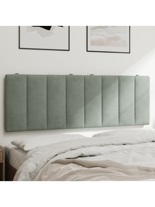 Polštář na čelo postele světle šedý 120 cm samet