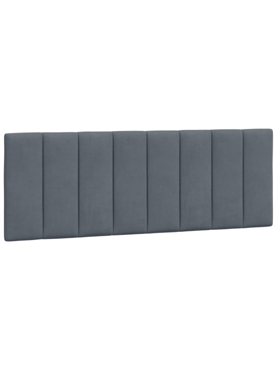 Polštář na čelo postele tmavě šedý 120 cm samet