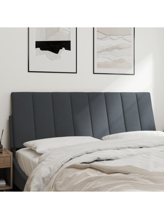 Polštář na čelo postele tmavě šedý 120 cm samet