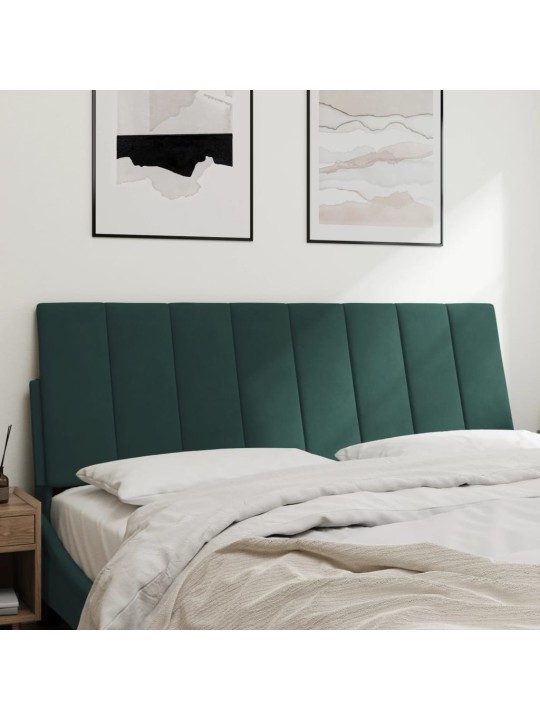 Polštář na čelo postele tmavě zelený 120 cm samet