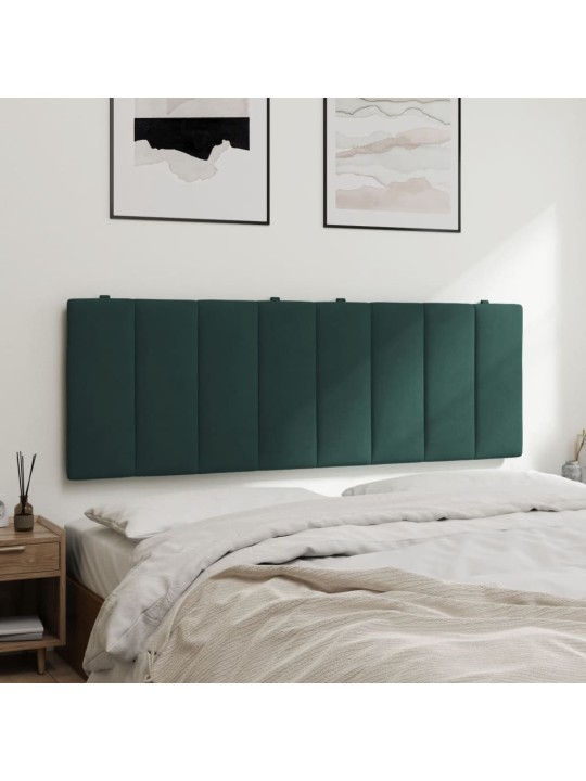 Polštář na čelo postele tmavě zelený 120 cm samet
