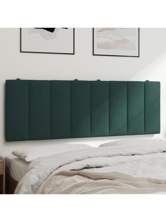 Polštář na čelo postele tmavě zelený 120 cm samet