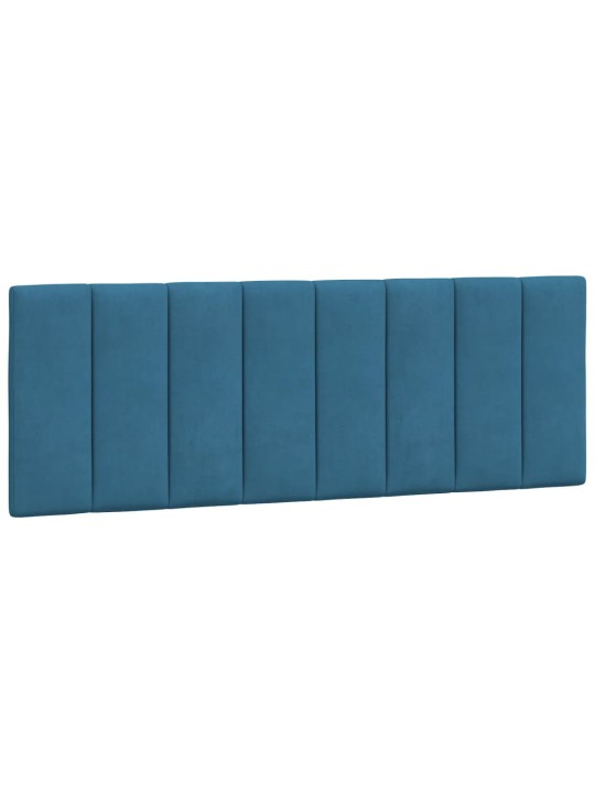 Polštář na čelo postele modrý 120 cm samet
