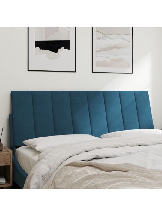 Polštář na čelo postele modrý 120 cm samet
