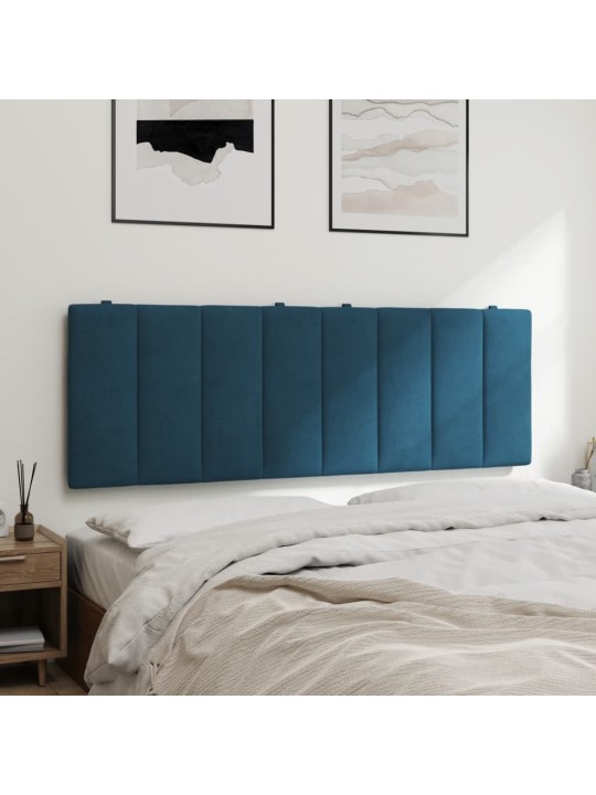 Polštář na čelo postele modrý 120 cm samet