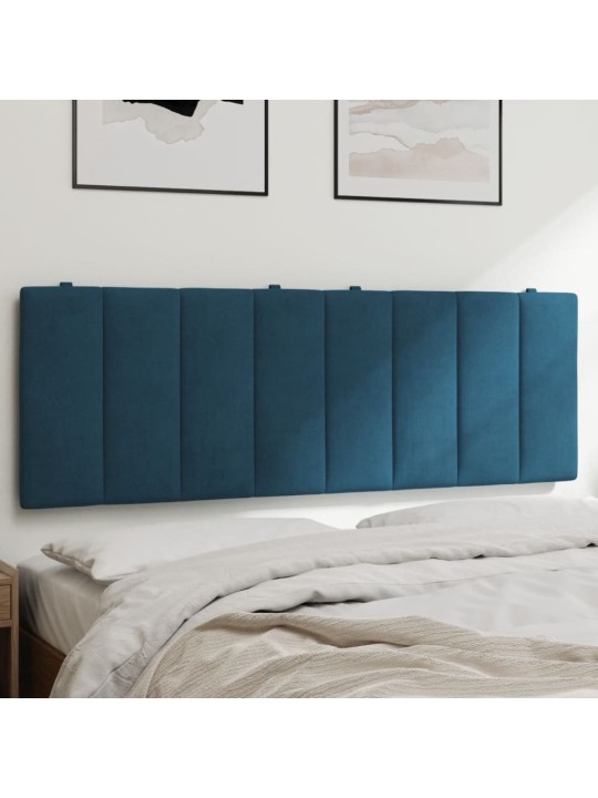 Polštář na čelo postele modrý 120 cm samet