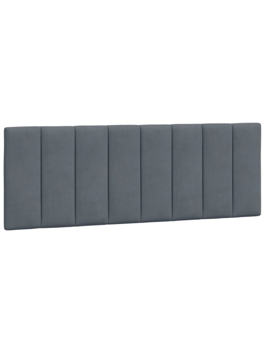 Polštář na čelo postele tmavě šedý 140 cm samet