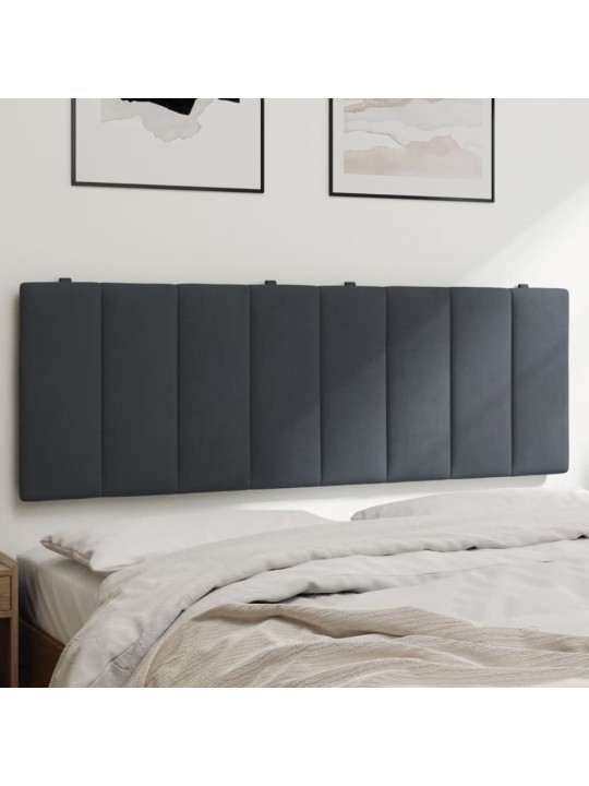 Polštář na čelo postele tmavě šedý 140 cm samet