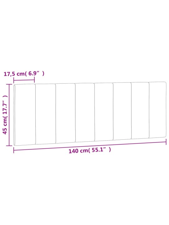 Polštář na čelo postele černý 140 cm samet