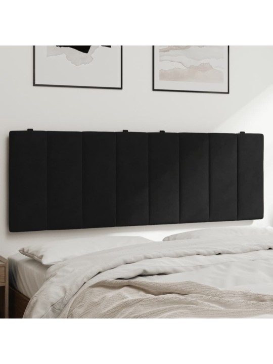 Polštář na čelo postele černý 140 cm samet