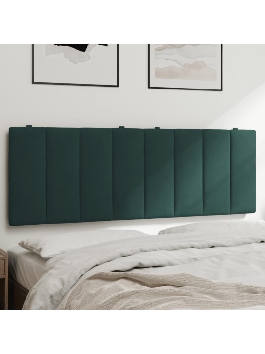 Polštář na čelo postele tmavě zelený 140 cm samet