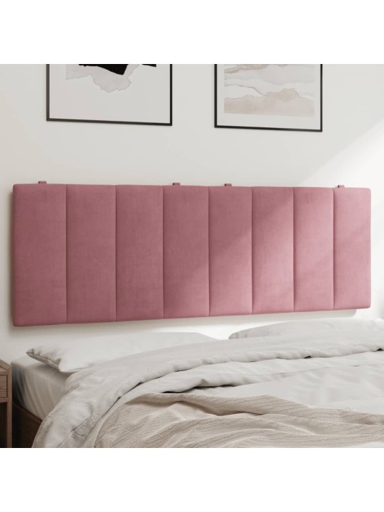 Polštář na čelo postele růžový 140 cm samet