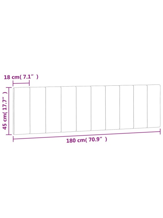 Polštář na čelo postele tmavě šedý 180 cm samet