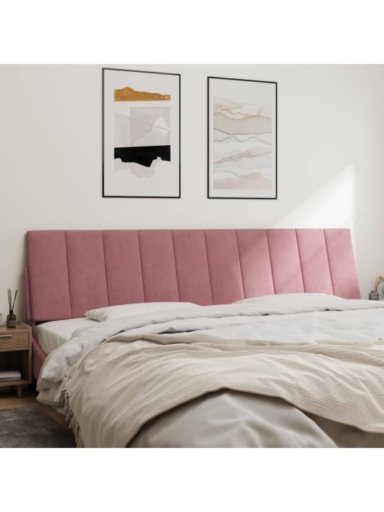 Polštář na čelo postele růžový 200 cm samet