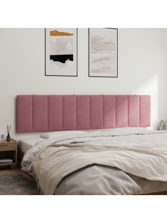 Polštář na čelo postele růžový 200 cm samet