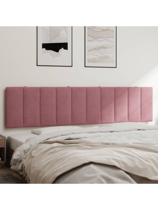 Polštář na čelo postele růžový 200 cm samet