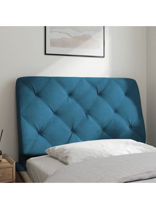 Polštář na čelo postele modrý 80 cm samet