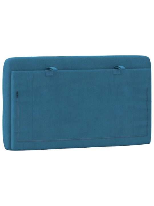 Polštář na čelo postele modrý 80 cm samet