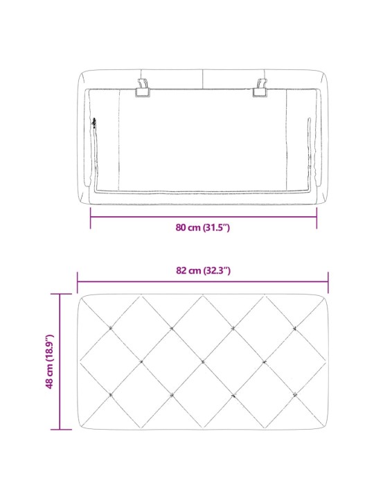 Polštář na čelo postele modrý 80 cm samet