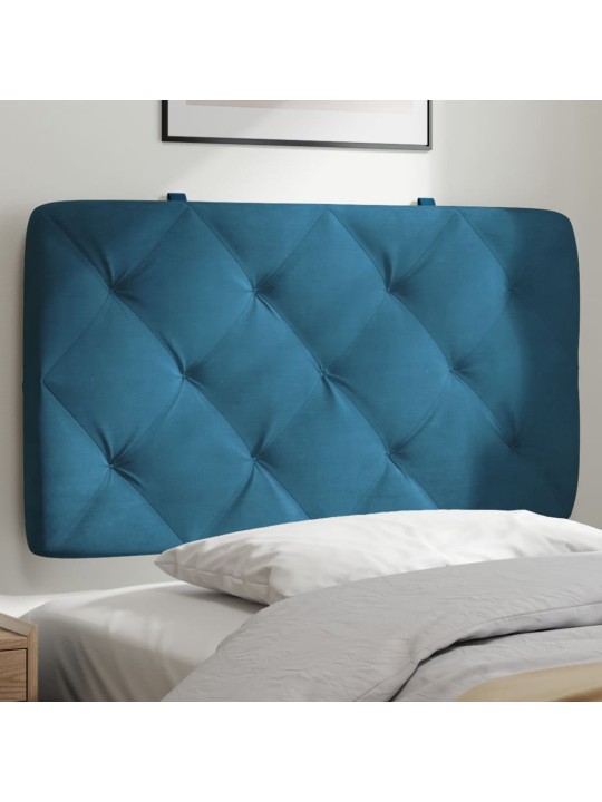 Polštář na čelo postele modrý 80 cm samet