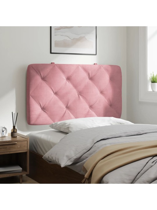 Polštář na čelo postele růžový 80 cm samet