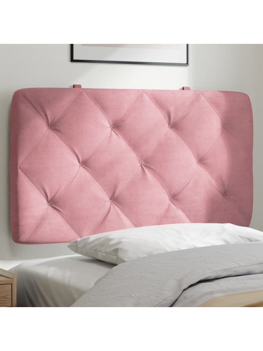 Polštář na čelo postele růžový 80 cm samet