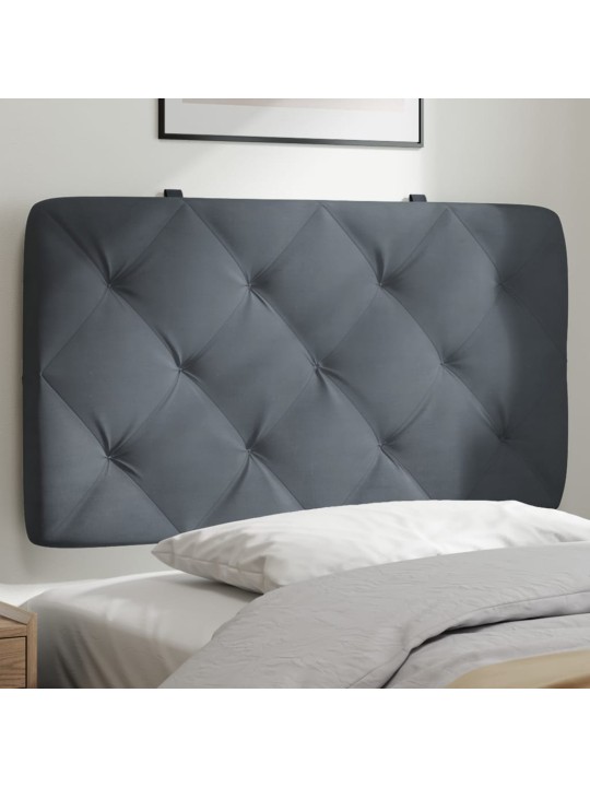 Polštář na čelo postele tmavě šedý 90 cm samet