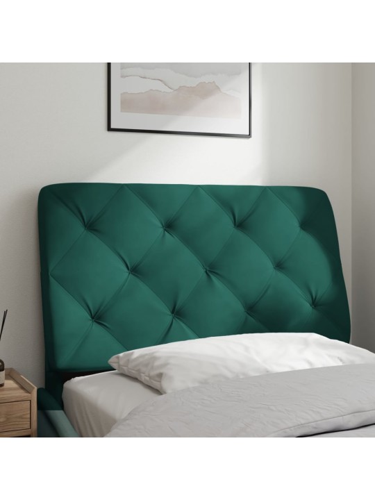 Polštář na čelo postele tmavě zelený 90 cm samet